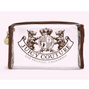 NWT STONEY CLOVER LANE X JUICY COUTURE BROWN VELOUR AND PVC MEDIUM POUCH